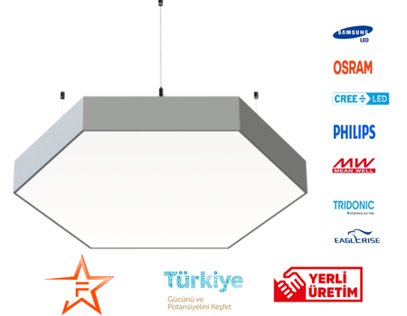 DEKORATİF LED ALTIGEN DAVUL LİNEER AYDINLATMA